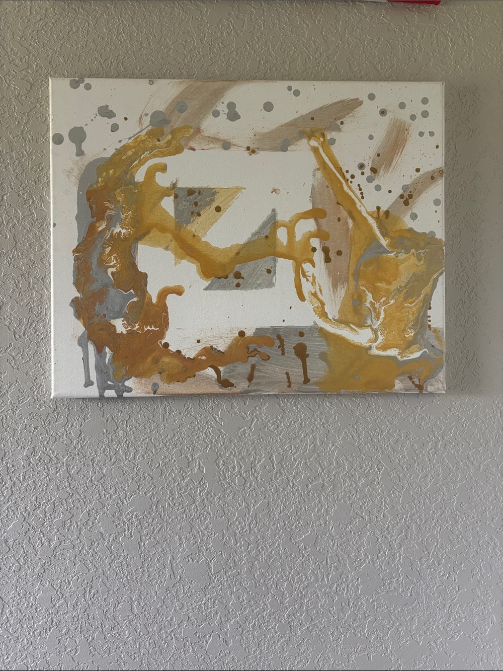 Metallic Gold and Silver Abstract Canvas Wall Art - Contemporary Home Accent